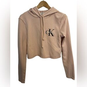 Calvin Klein pink cropped hoodie size small